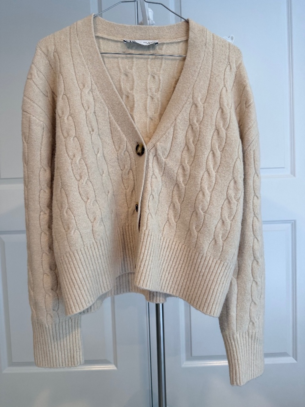 Braided cardigan sweater